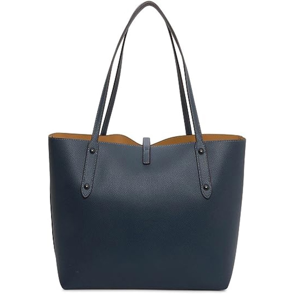 COACH Polished Pebbled Leather Market Tote - Picture 4 of 10